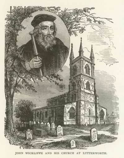 John Wickliffe i jego kościół w Lutterworth autorstwa American School