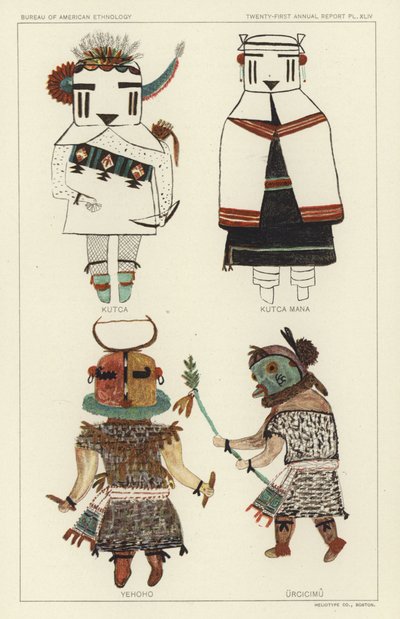 Kutca, Kutca Mana, Yehoho, Urcicimu (kolorowa litografia) autorstwa American School
