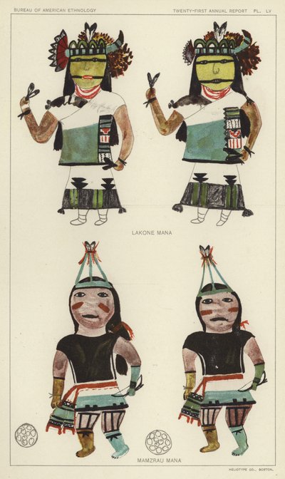 Lakone Mana, Mamzrau Mana (kolorowa litografia) autorstwa American School