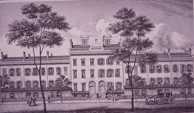 LeRoy Place w 1831 roku, część dzisiejszej Bleecker Street w Greenwich Village (rycina) autorstwa American School