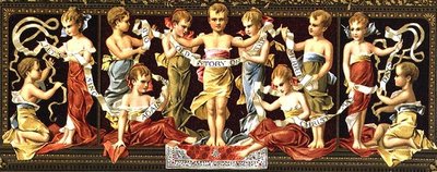 „Zaśpiewajmy jeszcze raz starą, starą opowieść o wesołych świątecznych dniach” (chromolitho) autorstwa American School