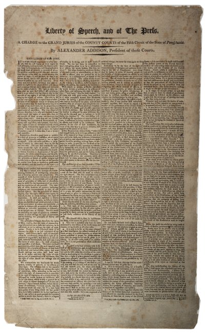 Wolność słowa i prasy, styczeń 1799 autorstwa American School