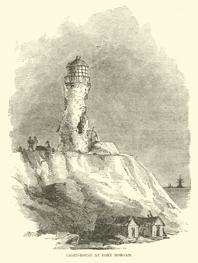 Latarnia morska w Fort Morgan, sierpień 1864 autorstwa American School