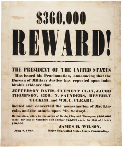 Nagroda za zabójstwo Lincolna, 9 maja 1865 r. autorstwa American School
