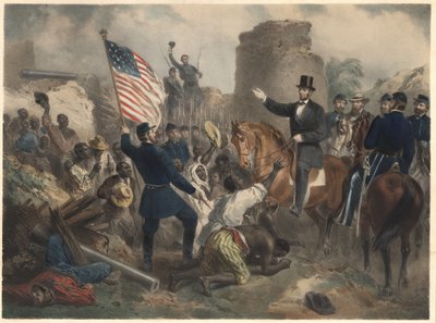 Lincoln w City Point, wyd. 1865 autorstwa American School