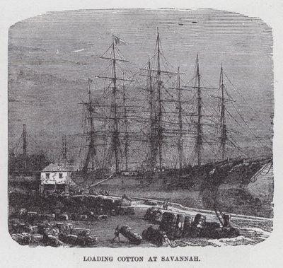 Ładowanie bawełny w Savannah (grawerowanie) autorstwa American School