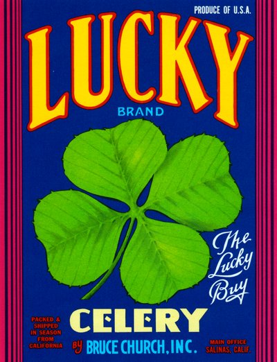 Etykieta na skrzynkę owocową marki Lucky Brand, c.1920 (litografia) autorstwa American School
