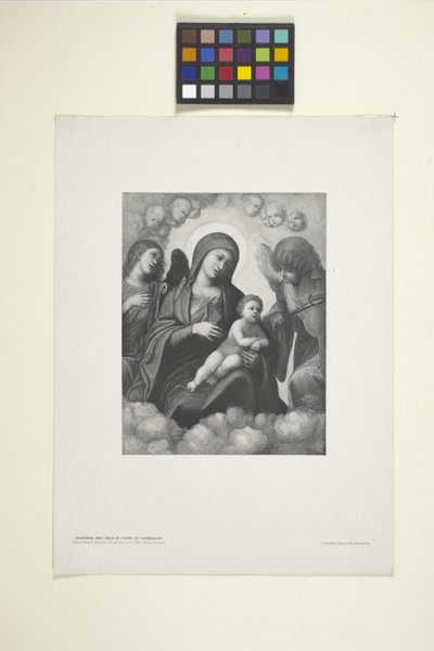 Madonna z Dzieciątkiem w chwale (atrament) autorstwa American School