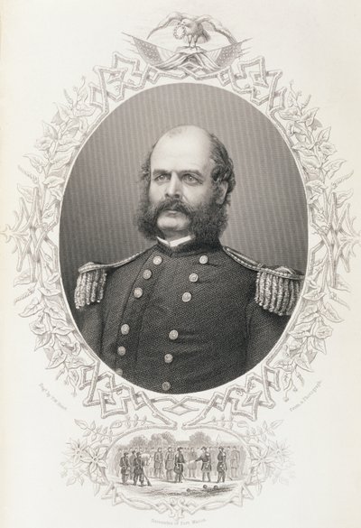 Generał dywizji Ambrose Everett Burnside, z „Historii Stanów Zjednoczonych”, tom. II. autorstwa Charlesa Mackay