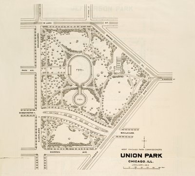 Mapa Union Park, Chicago, Illinois autorstwa American School