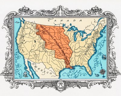 Mapa zakupu Luizjany autorstwa American School