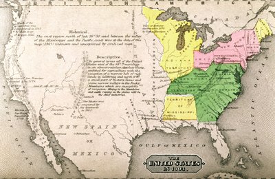 Mapa Stanów Zjednoczonych w 1803 r., z "Our Whole Country: The Past and Present of the United States, Historical and Descriptive", autorstwa Johna Warnera Barbera i Henry