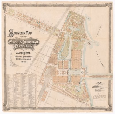 Mapa światowej wystawy kolumbijskiej, Chicago, Illinois autorstwa American School