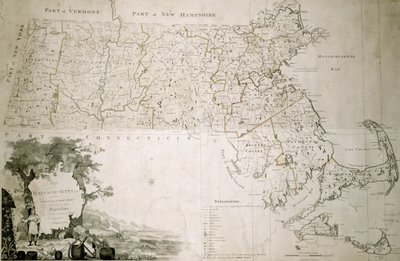 Mapa stanu Massachusetts, 1801 r. autorstwa American School