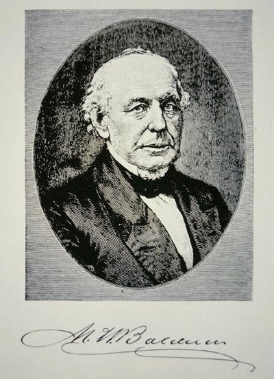 Matthias William Baldwin (1795-1866) założyciel Baldwin Locomotive Works w 1831 roku (lito) autorstwa American School