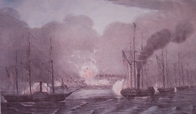 Wojna meksykańsko-amerykańska (1846-48), amerykańska marynarka wojenna bombarduje Veracruz autorstwa American School