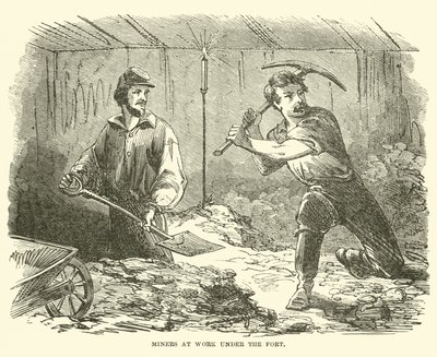 Górnicy przy pracy pod fortem, czerwiec 1863 autorstwa American School