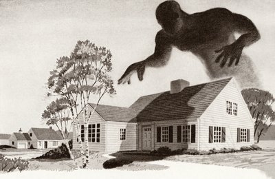 Potwór hipoteczny unosi się nad domem rodzinnym autorstwa American School