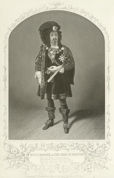 Pan G V Brooke jako książę Gloucester, Ryszard III, Akt I, Scena I autorstwa American School
