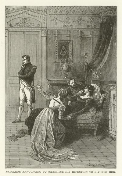 Napoleon ogłaszający Józefinie zamiar rozwodu autorstwa American School