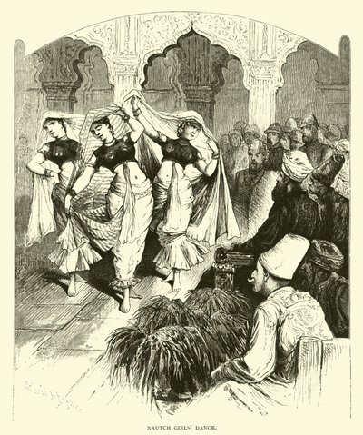 Dziewczyny Nautch tańczą autorstwa American School