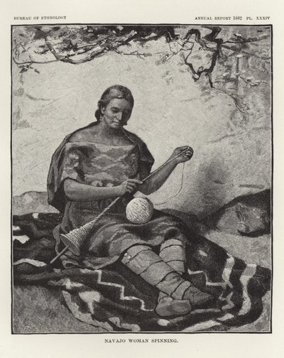 Kobieta Navajo kręci autorstwa American School