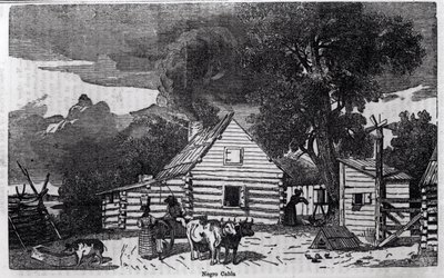 Negro Cabin, z „Pictorialnego opisu Stanów Zjednoczonych”, autorstwa Sear autorstwa American School