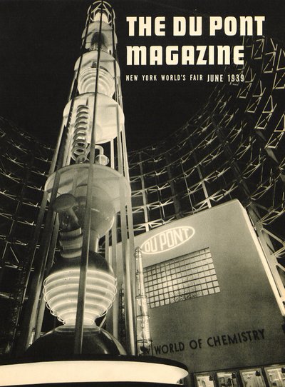 New York Worlds Fair, okładka magazynu DuPont, czerwiec 1939 autorstwa American School