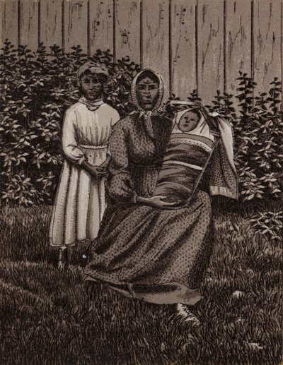 Wodospad Niagara: indyjska rodzina (lito) autorstwa American School