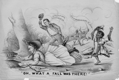 Och, jaki tam był upadek!, opublikowane przez J. Mayer & Co. Lith, Boston, c.1865 autorstwa American School