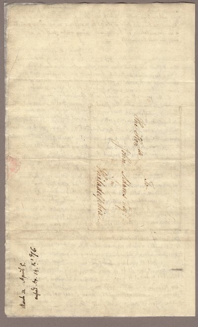 Strona 4, List Abigail Adams do Johna Adamsa, 31 marca - 5 kwietnia 1776 (tusz na papierze) autorstwa American School