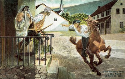 Jazda Paula Reveresa w nocy 18 kwietnia 1773 r. autorstwa American School