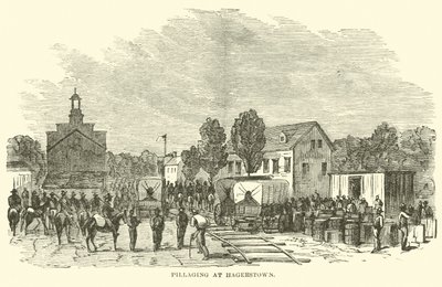 Plądrowanie w Hagerstown, lipiec 1864 r. autorstwa American School