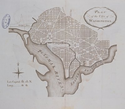Plan miasta Waszyngton, jak pierwotnie określono w 1793 r autorstwa American School