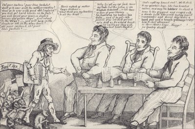 Karykatura polityczna w przeddzień wojny 1812 r., c.1812 (lito) autorstwa American School