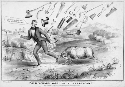 Polk kontra wełna, czyli The Harry-cane, wyd. H R Robinson, Nowy Jork, 1844 autorstwa American School
