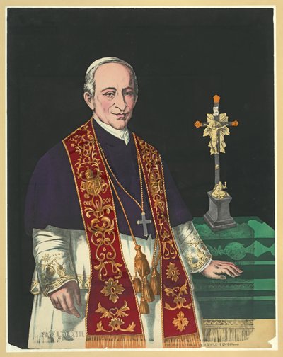 Papież Leon XIII, wyd. 1878 (kolorowa litografia) autorstwa American School