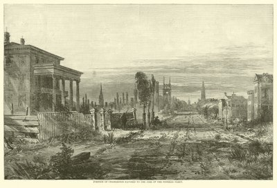 Część Charleston wystawiona na pożar floty federalnej, sierpień 1863 r autorstwa American School