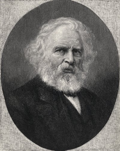 Portret Henry Wadsworth Longfellow, z „The Century Illustrated Monthly Magazine”, maj-październik 1883 autorstwa American School