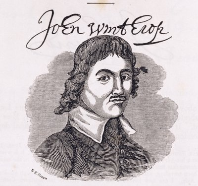 Portret Johna Winthropa (1588-1649) z „Zbiorów historycznych Connecticut”, autorstwa Johna Warnera Barbera, 1856 autorstwa American School