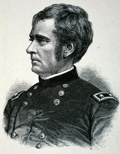 Portret Josepha Hookera, znanego jako „Fighting Joe” (lito) autorstwa American School