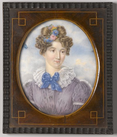Portret młodej kobiety (miniatura z kości słoniowej) autorstwa American School