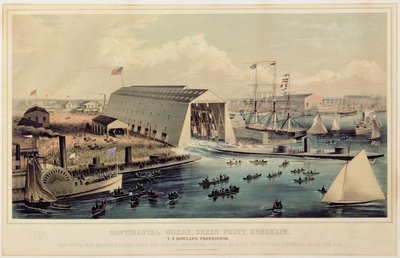 Plakat reklamujący Continental Works, Greenpoint Brooklyn, opublikowany przez Endicott & Co. autorstwa American School