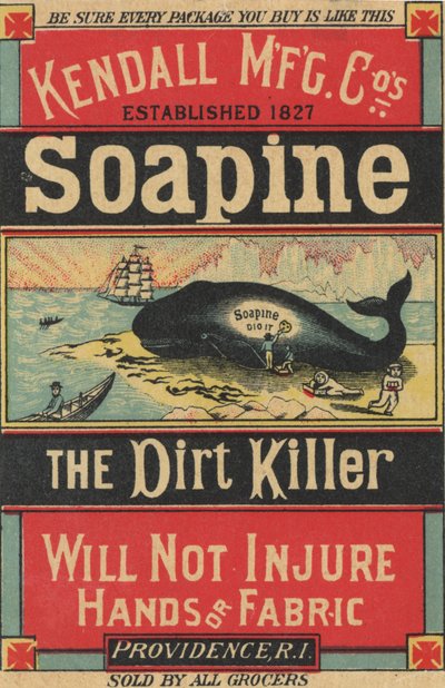 Plakat reklamujący Kendall Mfg. Cos Soapine, c.1890 autorstwa American School