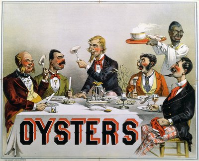 Plakat reklamujący ostrygi autorstwa American School