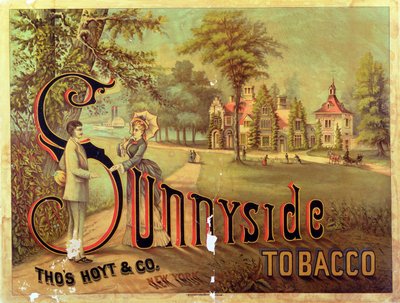 Plakat reklamujący Sunnyside Tobacco autorstwa American School