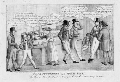 Praktykujący w barze, ok. 1834 autorstwa American School