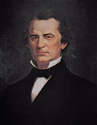 Prezydent Andrew Johnson (1808-75) (kolor lito) autorstwa American School