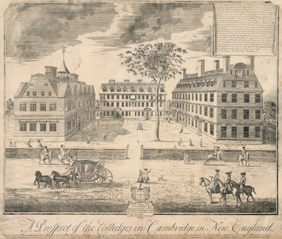 Rycina Uniwersytetu Harvarda z ok. 1700 r., ok. 1700 r. (rycina) autorstwa American School