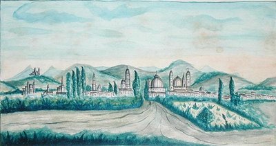 Pueblo, Meksyk (akwarela na papierze) autorstwa American School